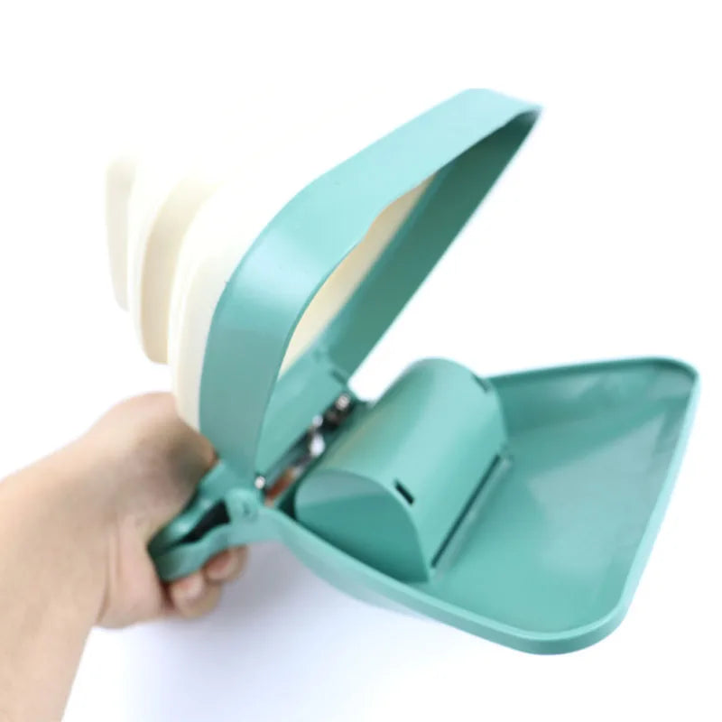 Foldable Dog Poop Scooper with Waste Bags - Portable Pick-Up Tool