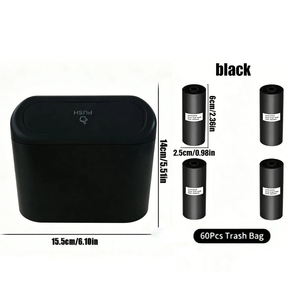 Mini Leakproof Car Trash Can - Portable Garbage Bin