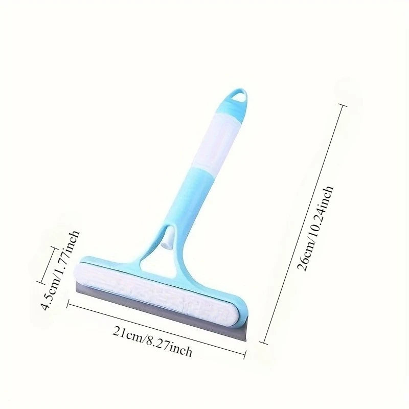 3-in-1 Window Cleaning Squeegee with Spray Bottle - Glass & Mirror Wiper