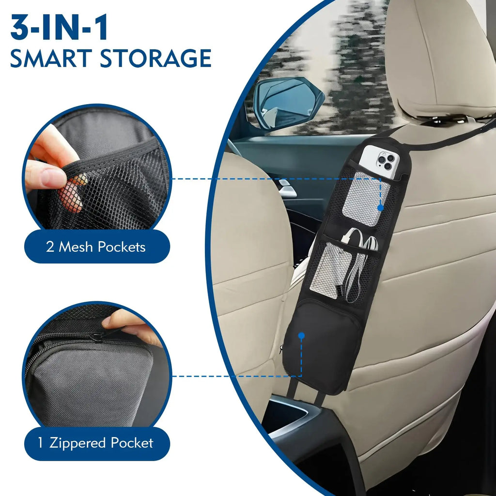 Car Seat Side Storage Organiser with Water Bottle Holder