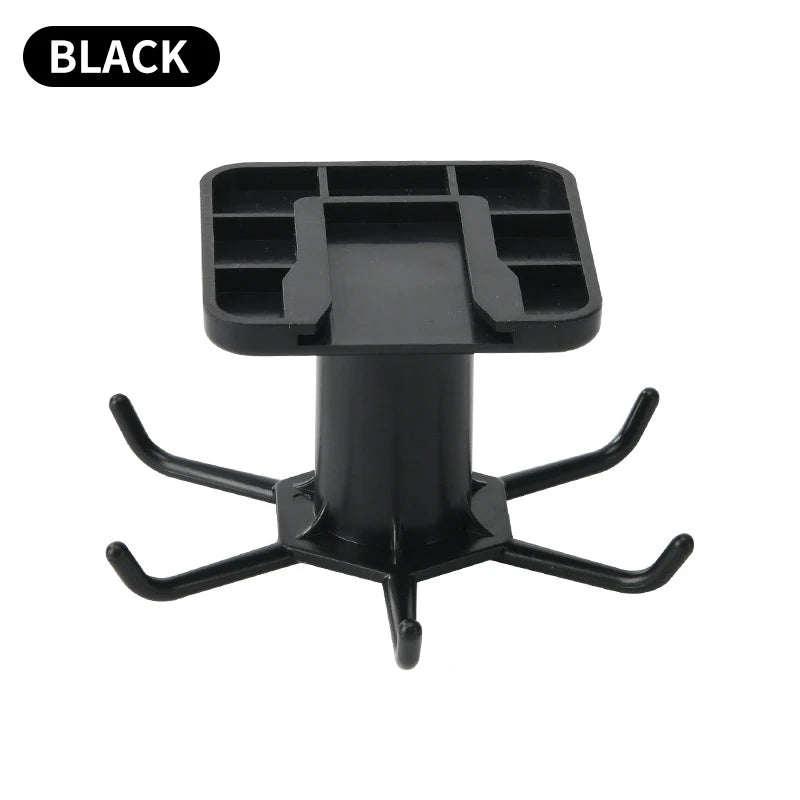 360° Rotating Kitchen Utensil Hooks - No-Drill Adhesive Rack