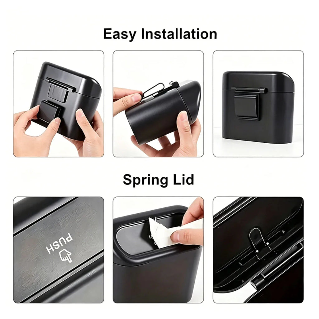 Mini Leakproof Car Trash Can - Portable Garbage Bin