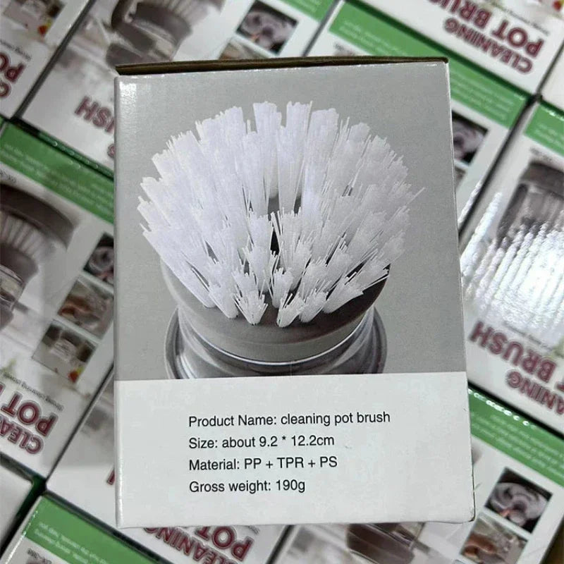 Soap Dispensing Dish Brush - Press-Type Kitchen Pot Scrubber