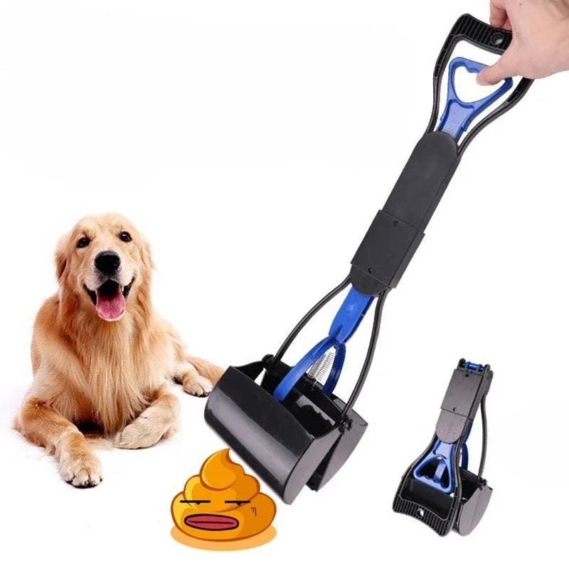 Foldable Long Handle Dog Poop Scooper - Jaw Pick-Up Tool
