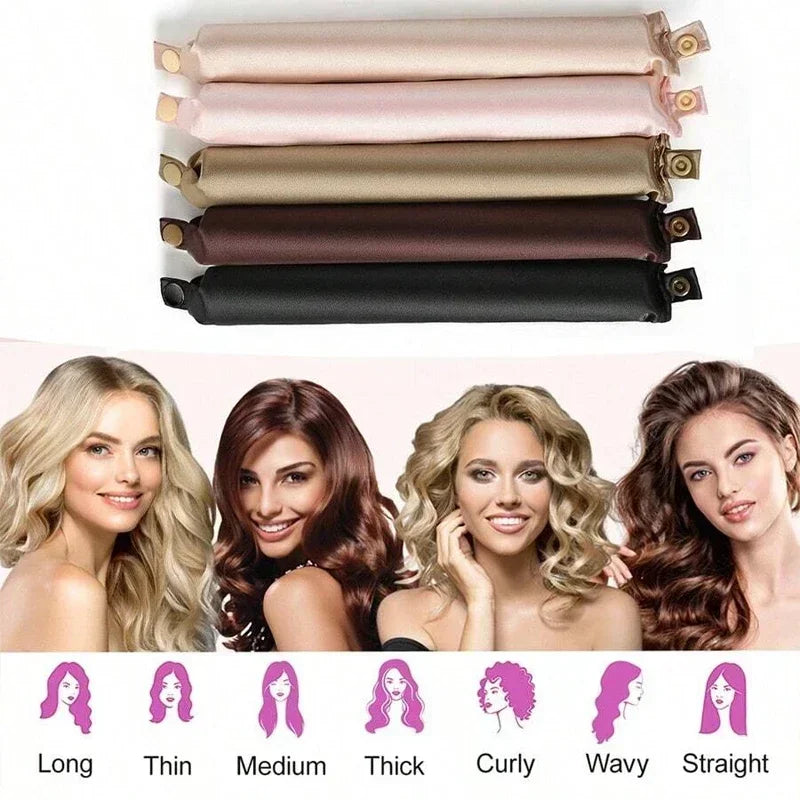 Heatless Curling Ribbon Headband - Soft Flex Rod for Overnight Curls
