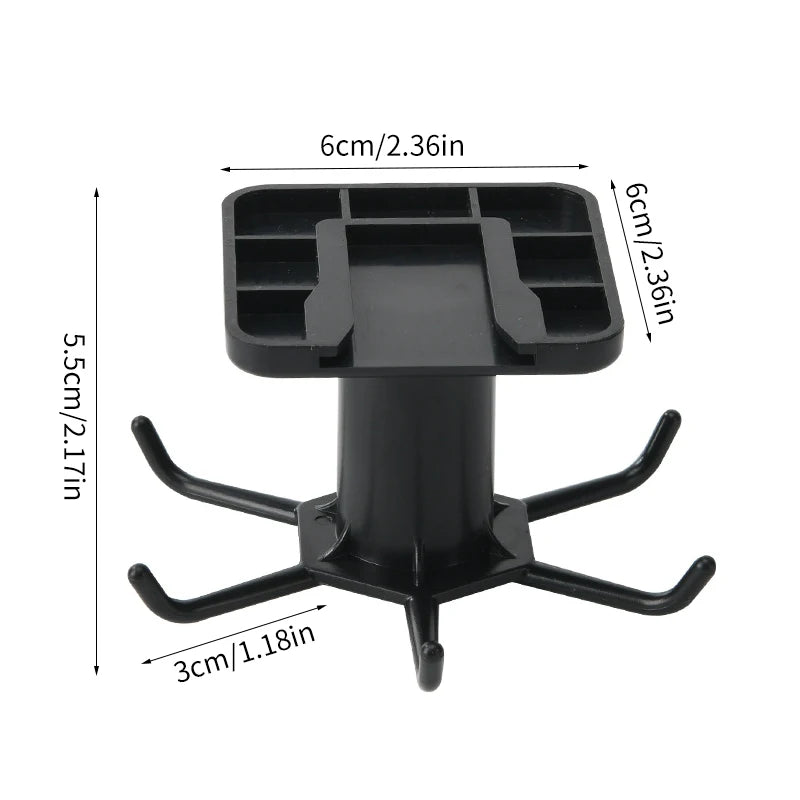 360° Rotating Kitchen Utensil Hooks - No-Drill Adhesive Rack