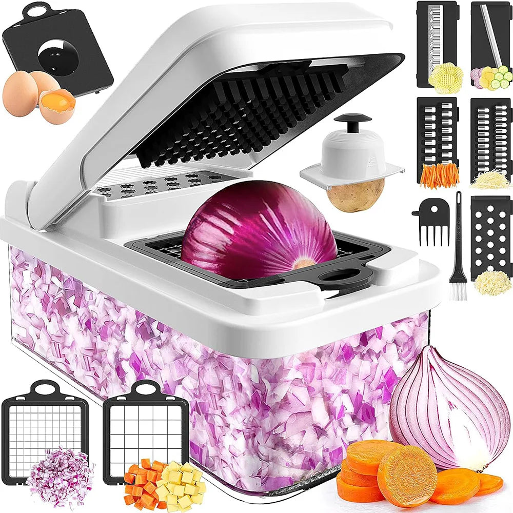 15-in-1 Vegetable Chopper with Container - 7 Blades