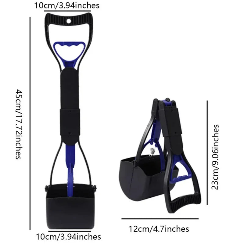 Foldable Long Handle Dog Poop Scooper - Jaw Pick-Up Tool