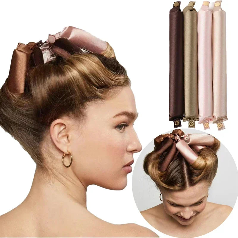 Heatless Curling Ribbon Headband - Soft Flex Rod for Overnight Curls