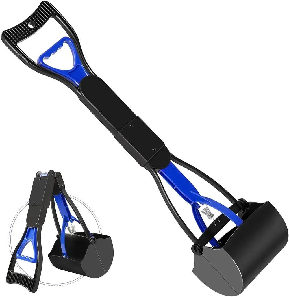 Foldable Long Handle Dog Poop Scooper - Jaw Pick-Up Tool