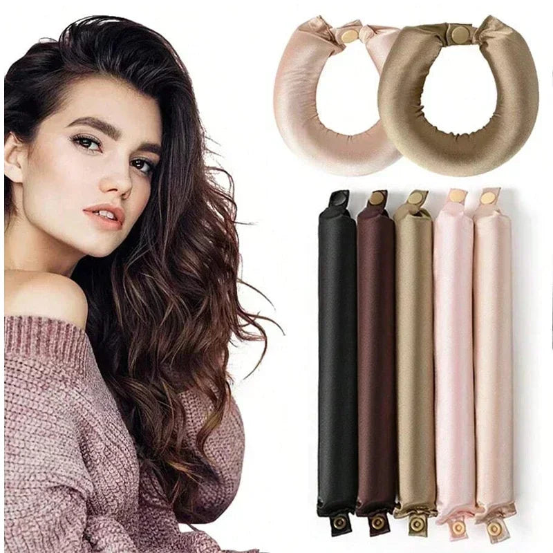 Heatless Curling Ribbon Headband - Soft Flex Rod for Overnight Curls