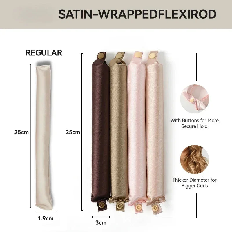 Heatless Curling Ribbon Headband - Soft Flex Rod for Overnight Curls