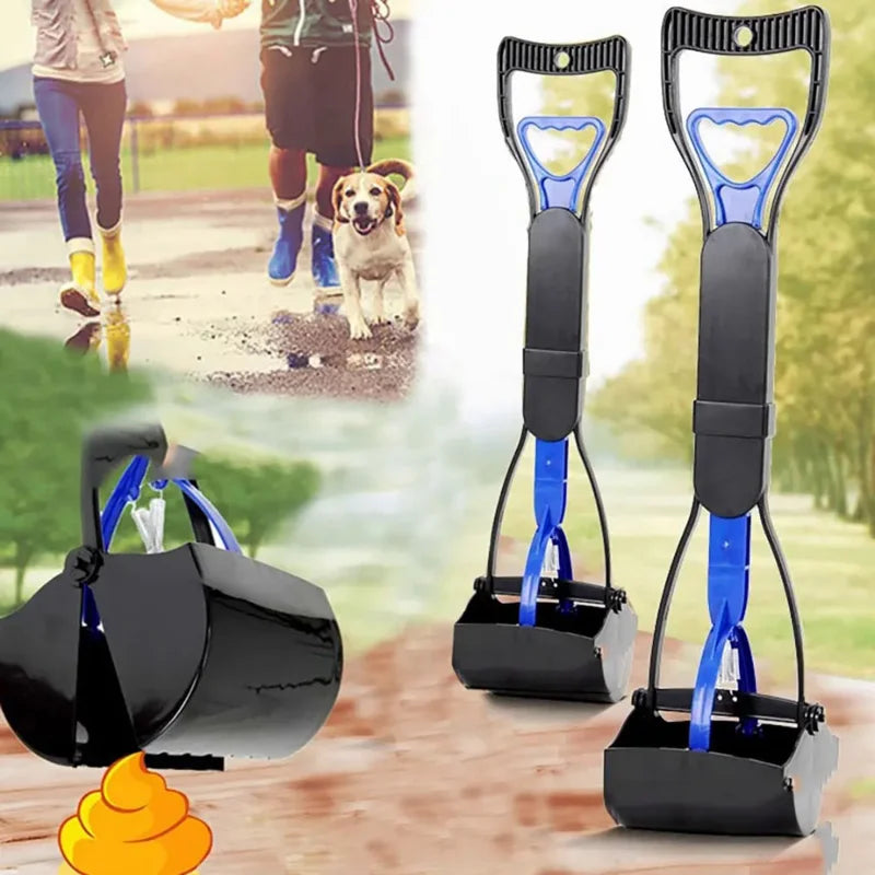 Foldable Long Handle Dog Poop Scooper - Jaw Pick-Up Tool