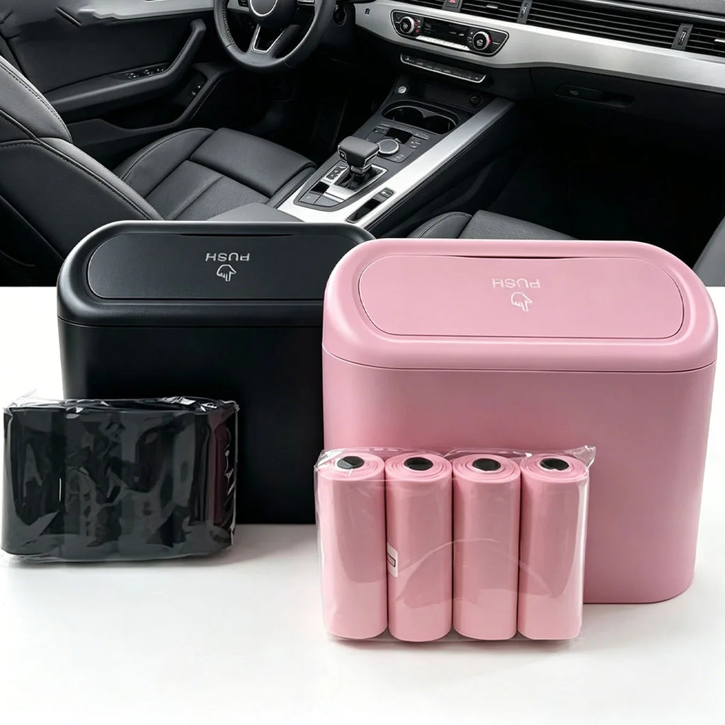 Mini Leakproof Car Trash Can - Portable Garbage Bin
