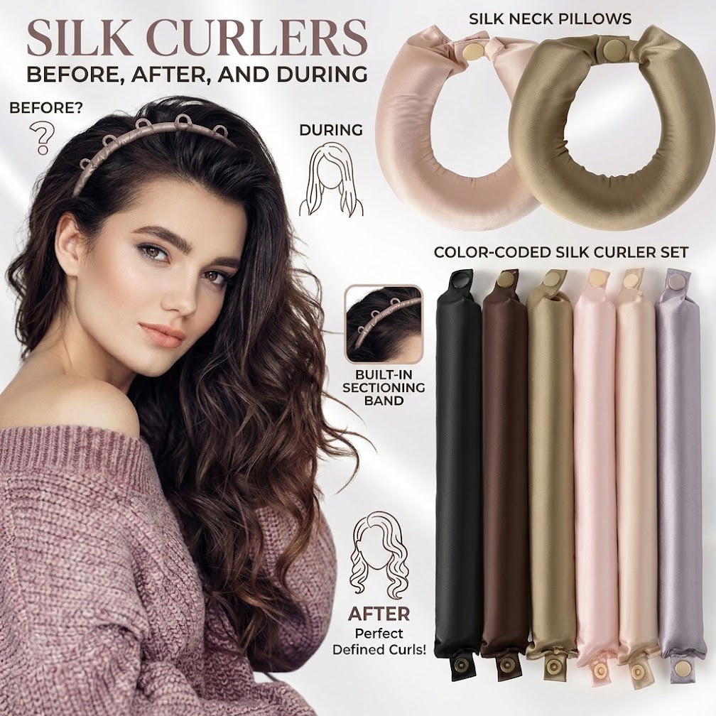 Heatless Curling Ribbon Headband - Soft Flex Rod for Overnight Curls